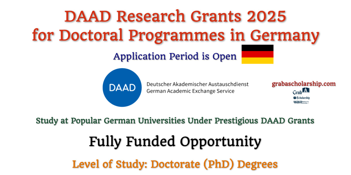 DAAD Research Grants 2025 for Doctoral Programmes in Germany